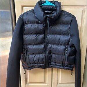 Zara cropped puffer jacket black